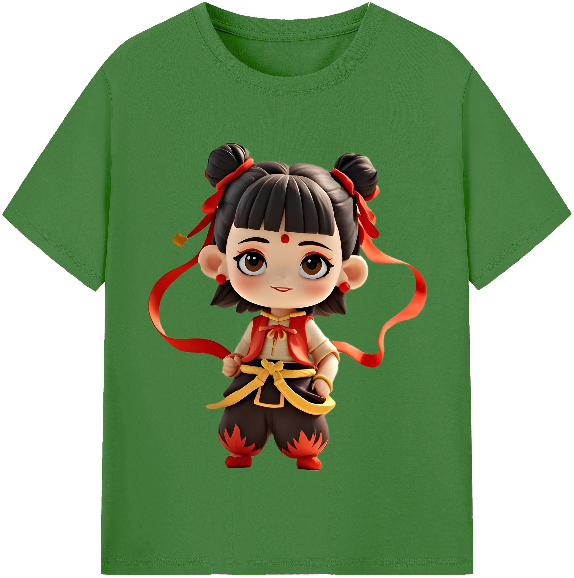（画像用） Ne Zha 2 ナタ 魔童の大暴れ レディースカジュアルプリントTシャツ（綿100％）